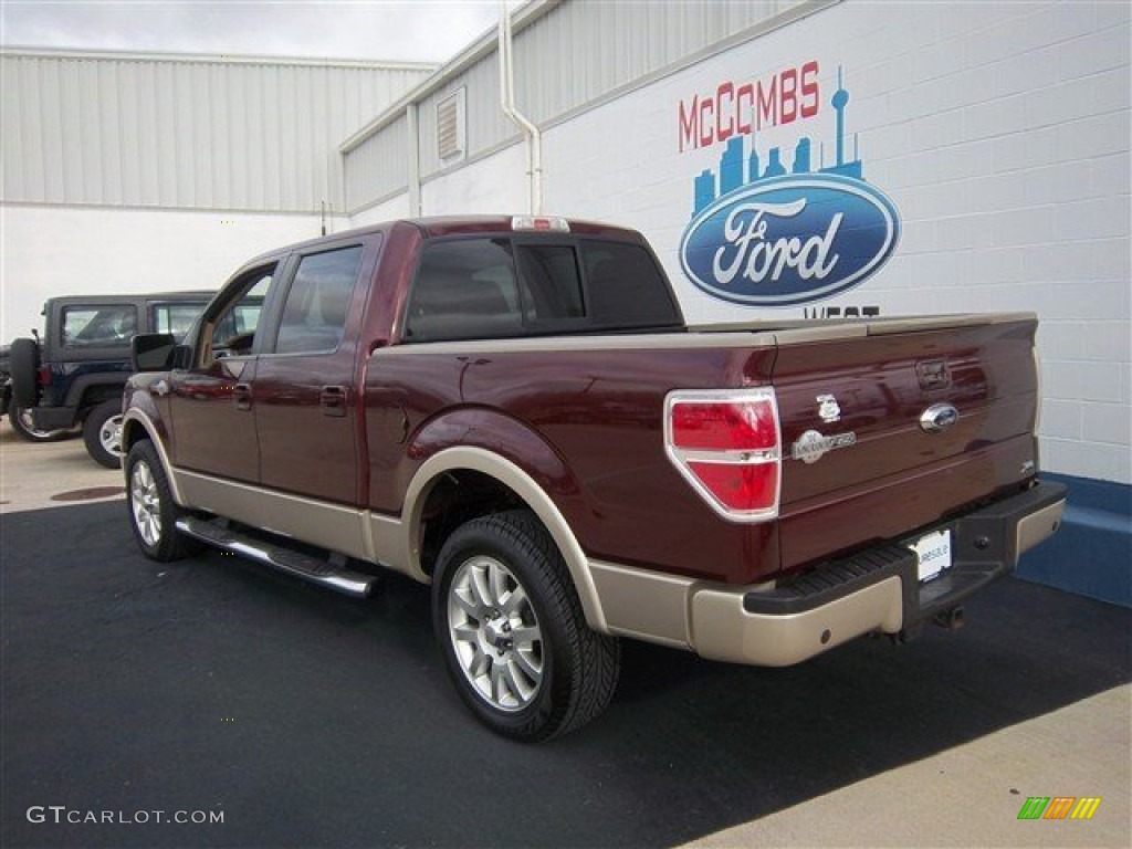 2010 F150 King Ranch SuperCrew - Royal Red Metallic / Chapparal Leather photo #8