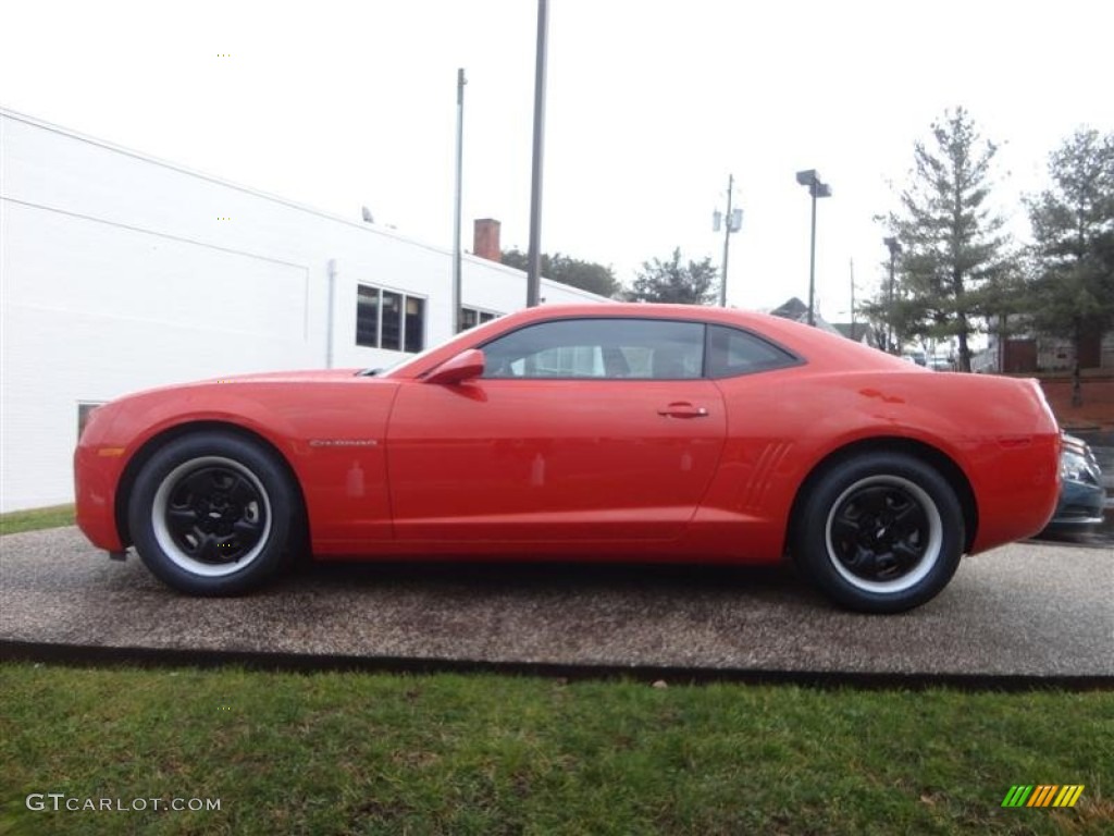 Inferno Orange Metallic 2013 Chevrolet Camaro LS Coupe Exterior Photo #75998819