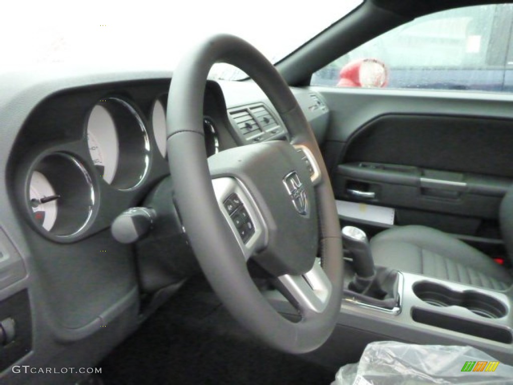 2013 Dodge Challenger R/T Classic Dark Slate Gray Steering Wheel Photo #76001146