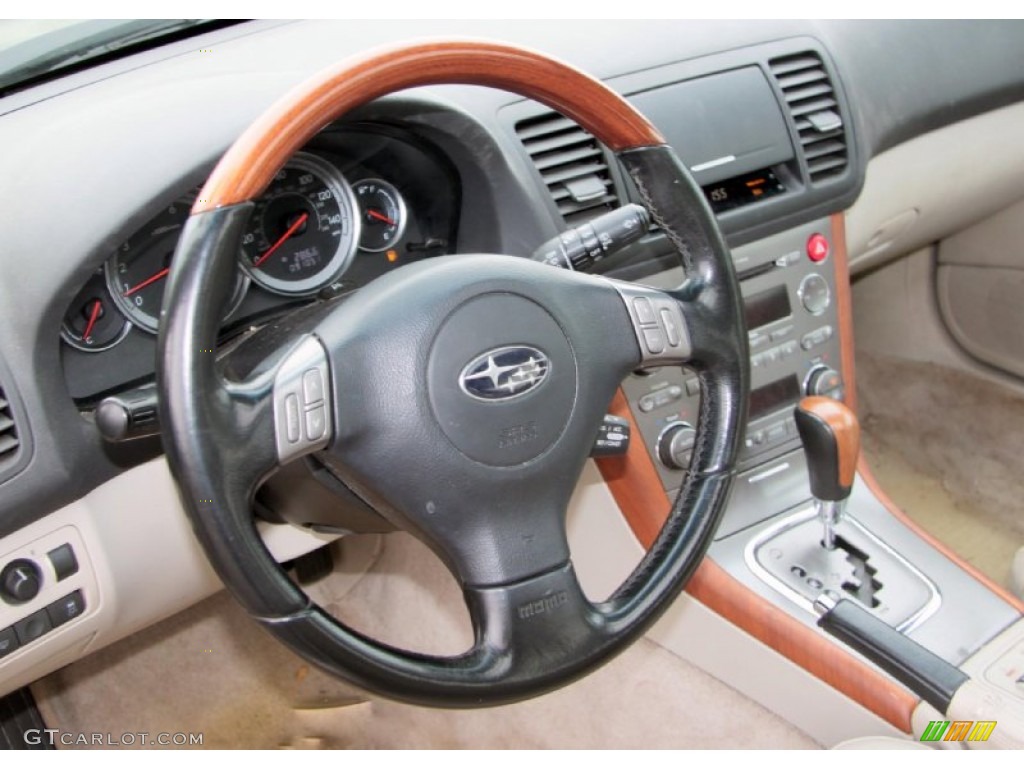 2005 Subaru Outback 3.0 R VDC Limited Wagon Taupe Steering Wheel Photo #76003027