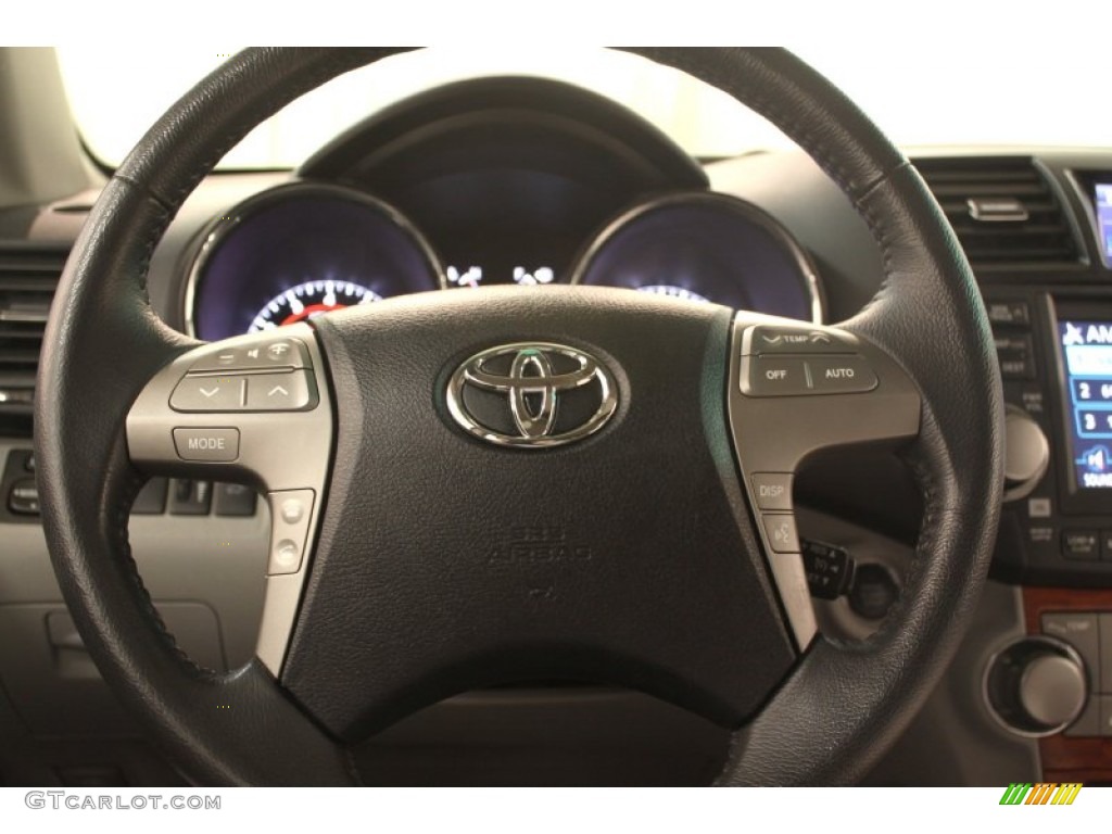 2010 Toyota Highlander Limited 4WD Ash Steering Wheel Photo #76005540