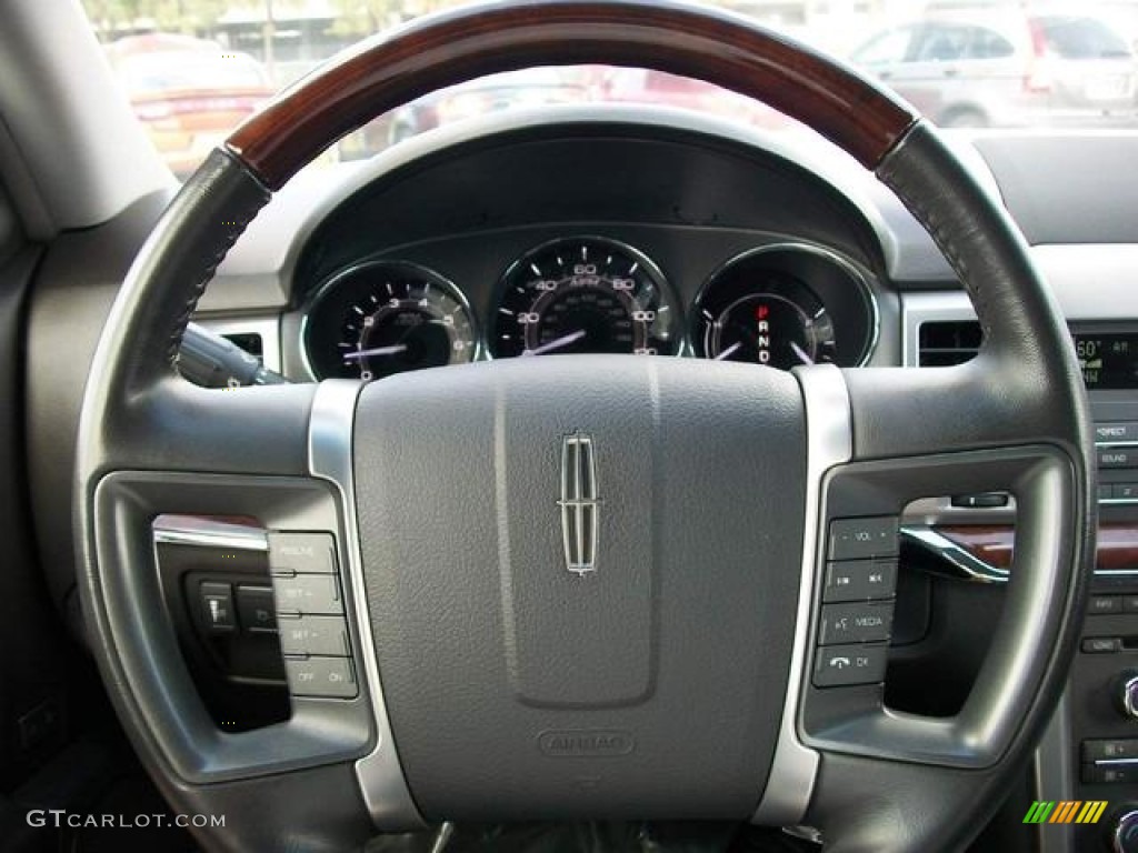 2011 Lincoln MKZ FWD Dark Charcoal Steering Wheel Photo #76006138