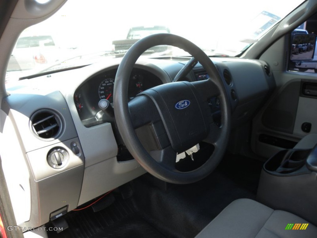 2005 F150 STX Regular Cab - Bright Red / Medium Flint Grey photo #3