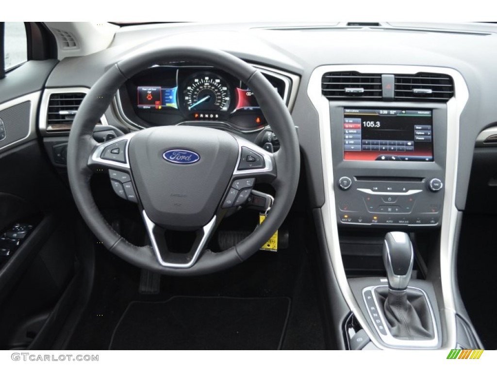 2013 Ford Fusion SE 2.0 EcoBoost Charcoal Black Dashboard Photo #76006756