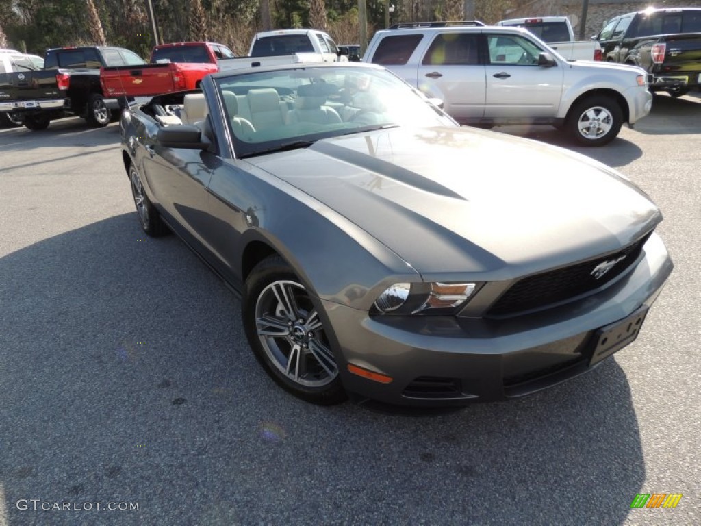 2010 Mustang V6 Premium Convertible - Sterling Grey Metallic / Stone photo #1