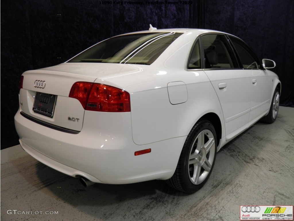 2008 A4 2.0T Sedan - Ibis White / Beige photo #18