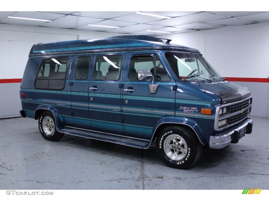 1993 Chevy Van G20 Passenger Conversion - Bright Blue Metallic / Blue photo #1