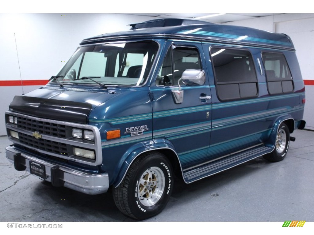 1993 Chevy Van G20 Passenger Conversion - Bright Blue Metallic / Blue photo #6