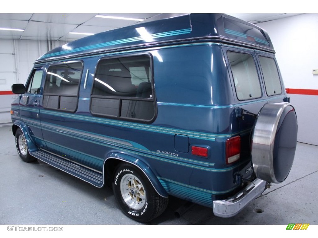 Bright Blue Metallic 1993 Chevrolet Chevy Van G20 Passenger Conversion Exterior Photo #76009165