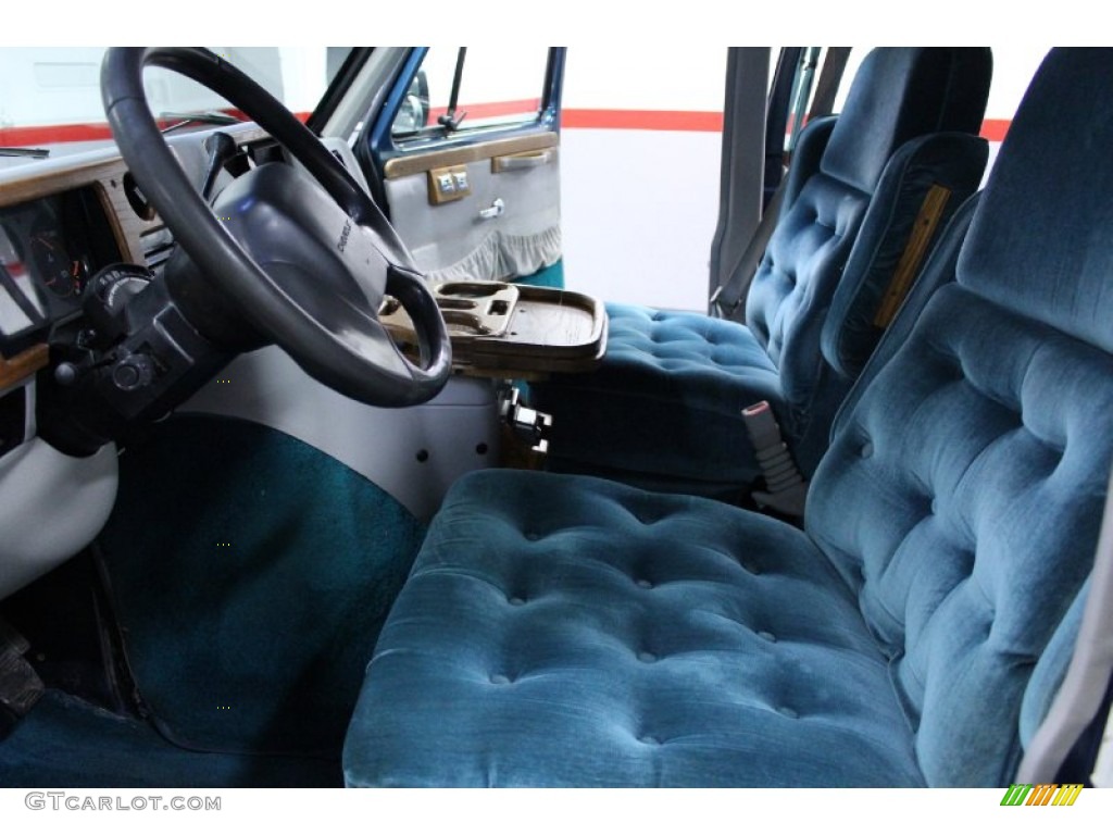 1993 Chevy Van G20 Passenger Conversion - Bright Blue Metallic / Blue photo #36