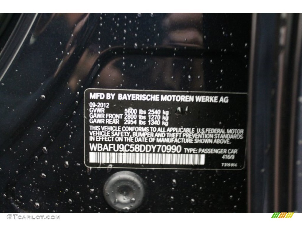 2013 BMW 5 Series 550i xDrive Sedan Color Code Photos