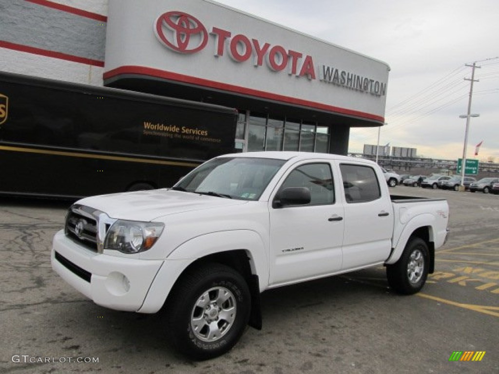 2009 Tacoma V6 TRD Double Cab 4x4 - Super White / Graphite Gray photo #1