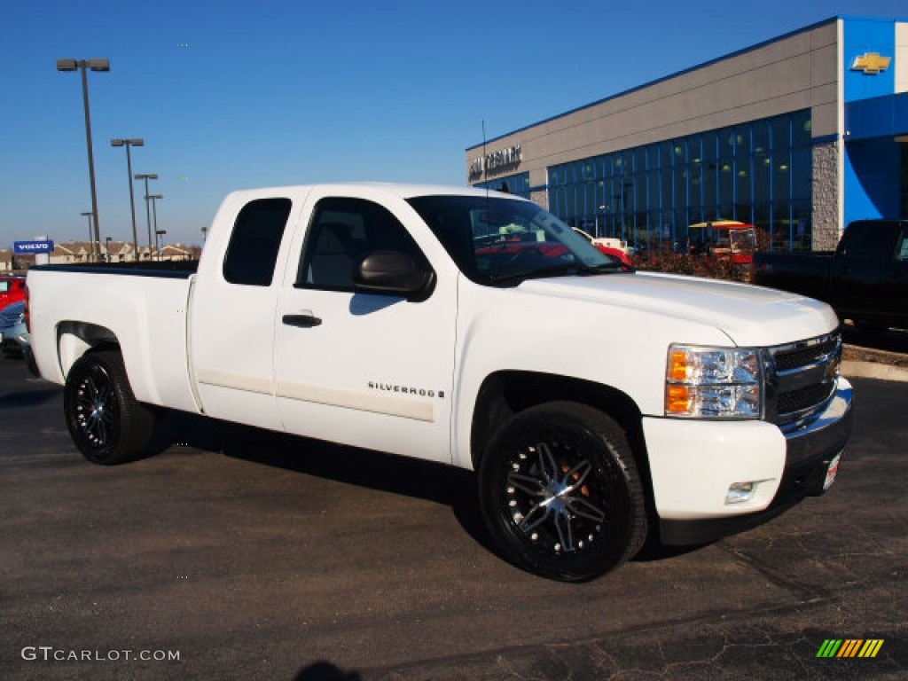 2008 Silverado 1500 LT Extended Cab - Summit White / Ebony photo #2