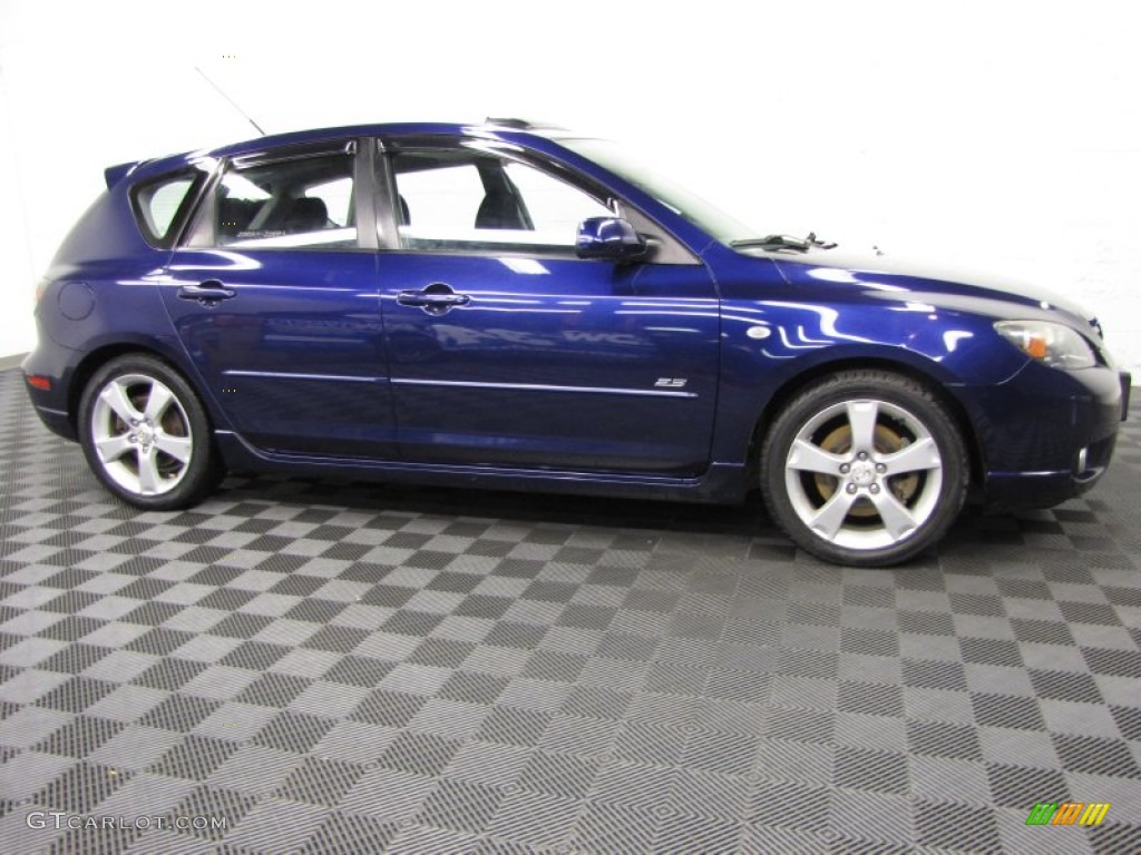 2005 MAZDA3 s Hatchback - Strato Blue Mica / Black/Blue photo #3