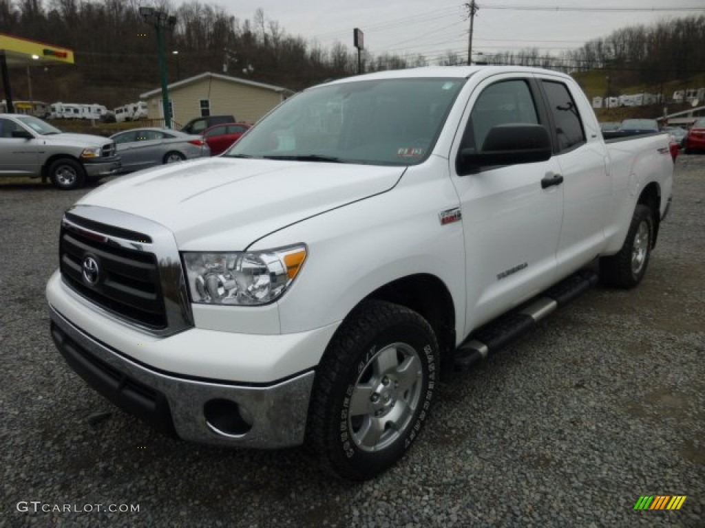 2011 Tundra TRD Double Cab 4x4 - Super White / Sand Beige photo #3