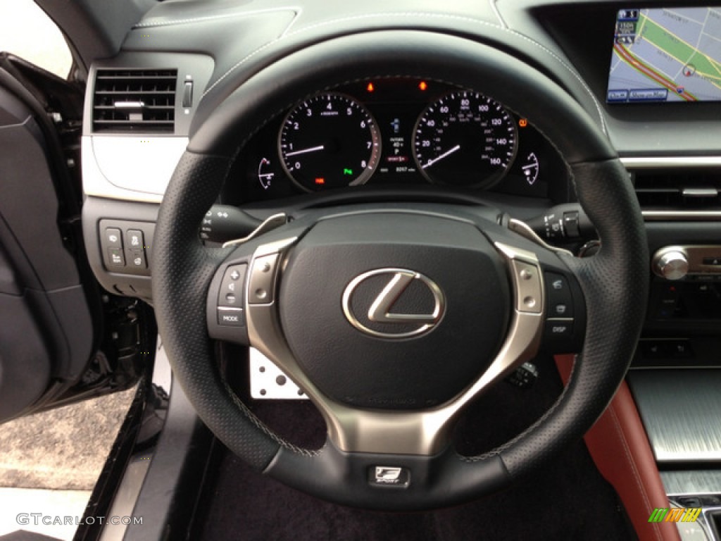 2013 Lexus GS 350 AWD F Sport Cabernet Steering Wheel Photo #76021892