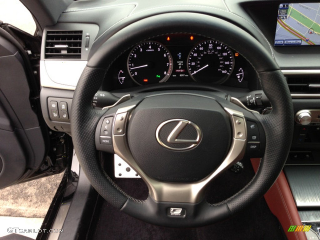 2013 Lexus GS 350 AWD F Sport Cabernet Steering Wheel Photo #76021914