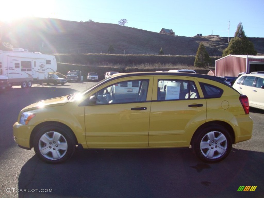 2007 Caliber SXT - Solar Yellow / Pastel Slate Gray photo #4