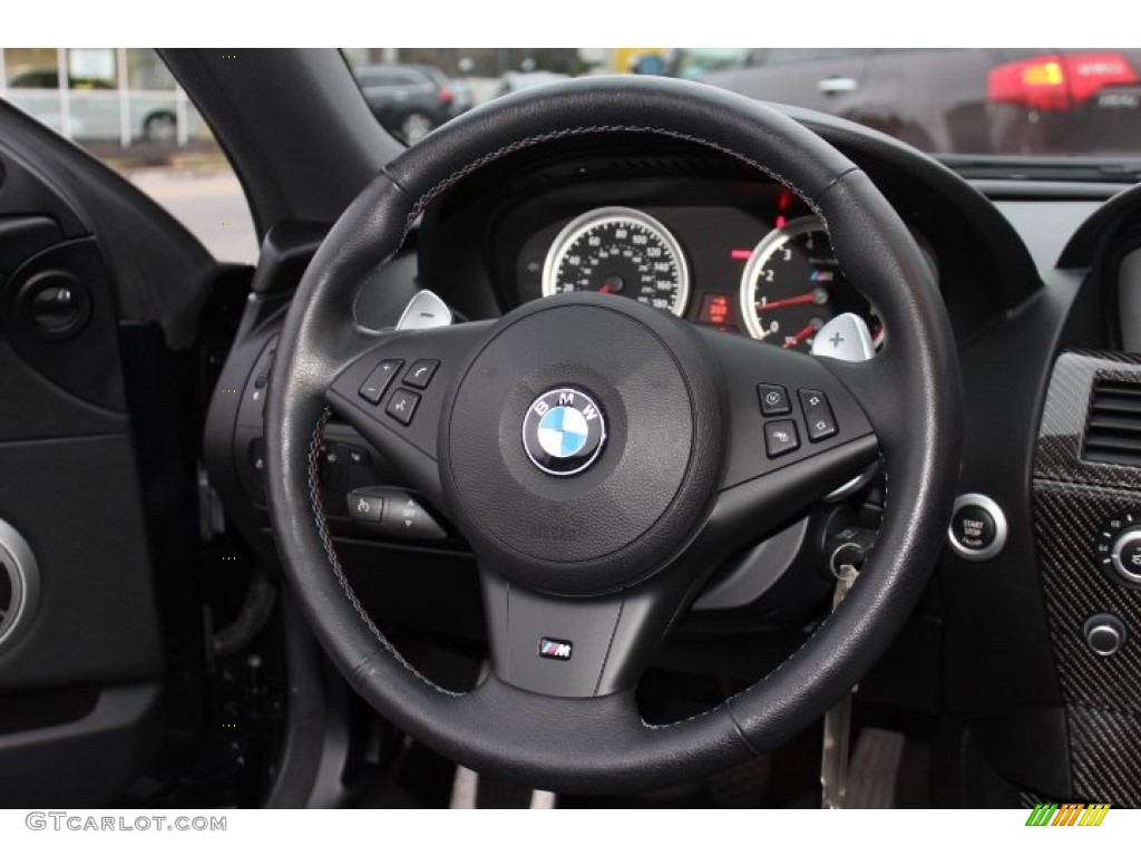 2010 BMW M6 Coupe Black Steering Wheel Photo #76024083