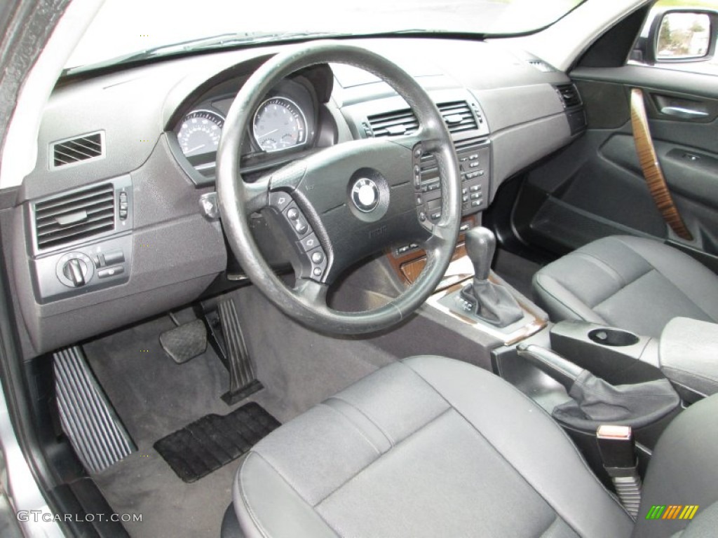 Black Interior 2005 BMW X3 3.0i Photo #76024233