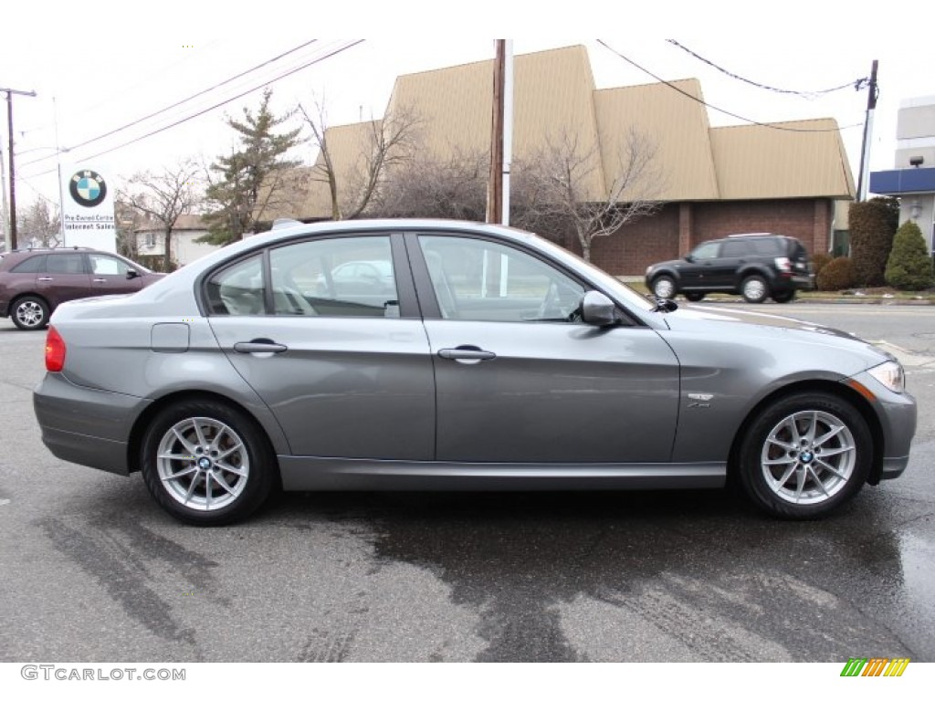 2010 3 Series 328i xDrive Sedan - Space Gray Metallic / Oyster/Black Dakota Leather photo #4