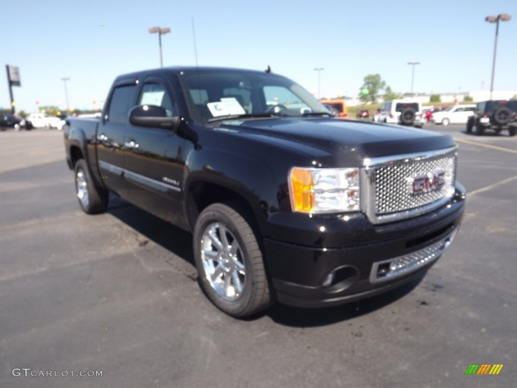 2012 Sierra 1500 Denali Crew Cab 4x4 - Onyx Black / Cocoa/Light Cashmere photo #3