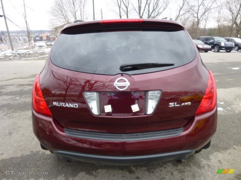 2005 Murano SL AWD - Merlot Metallic / Cafe Latte photo #6