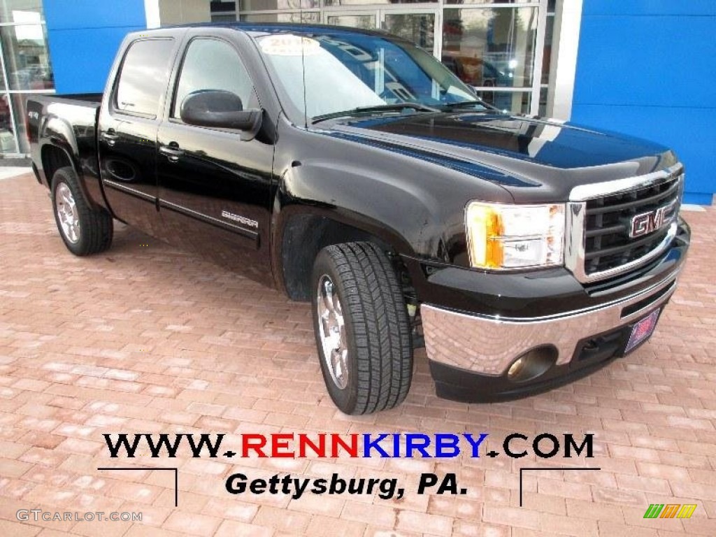 2010 Sierra 1500 SLT Crew Cab 4x4 - Onyx Black / Ebony photo #1