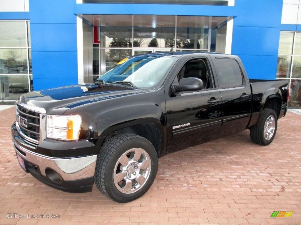 2010 Sierra 1500 SLT Crew Cab 4x4 - Onyx Black / Ebony photo #11