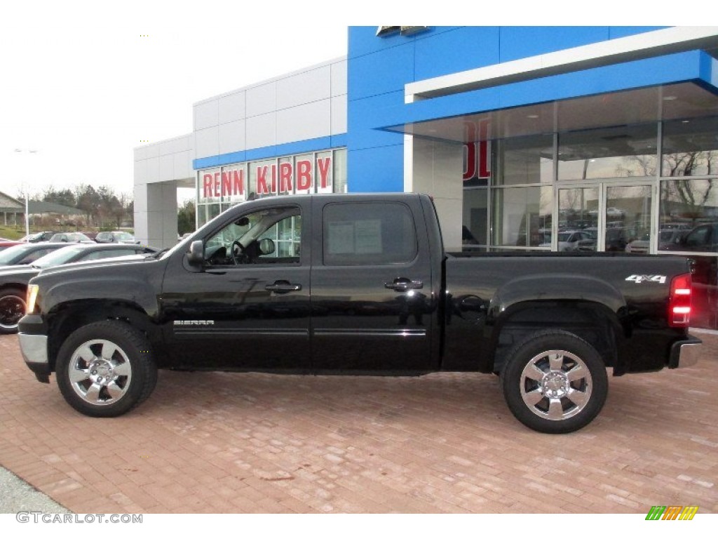 2010 Sierra 1500 SLT Crew Cab 4x4 - Onyx Black / Ebony photo #13