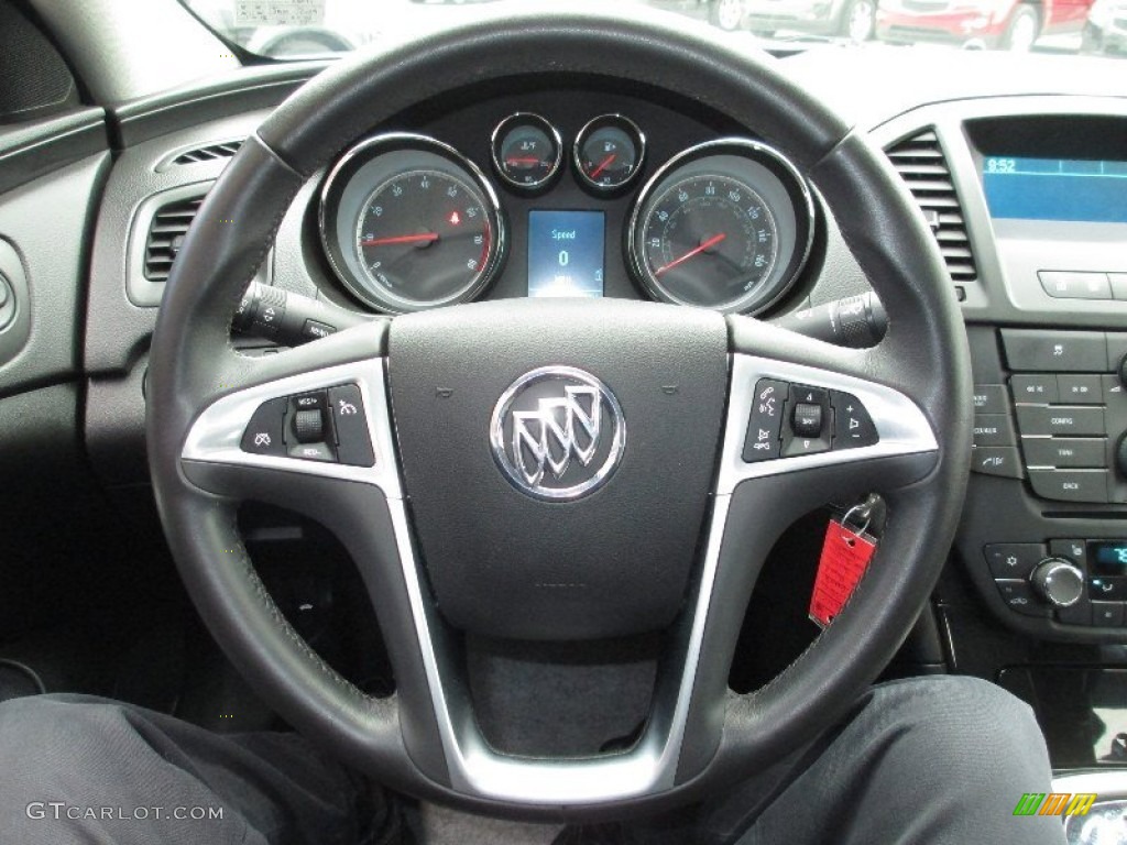 2011 Buick Regal CXL Ebony Steering Wheel Photo #76034187