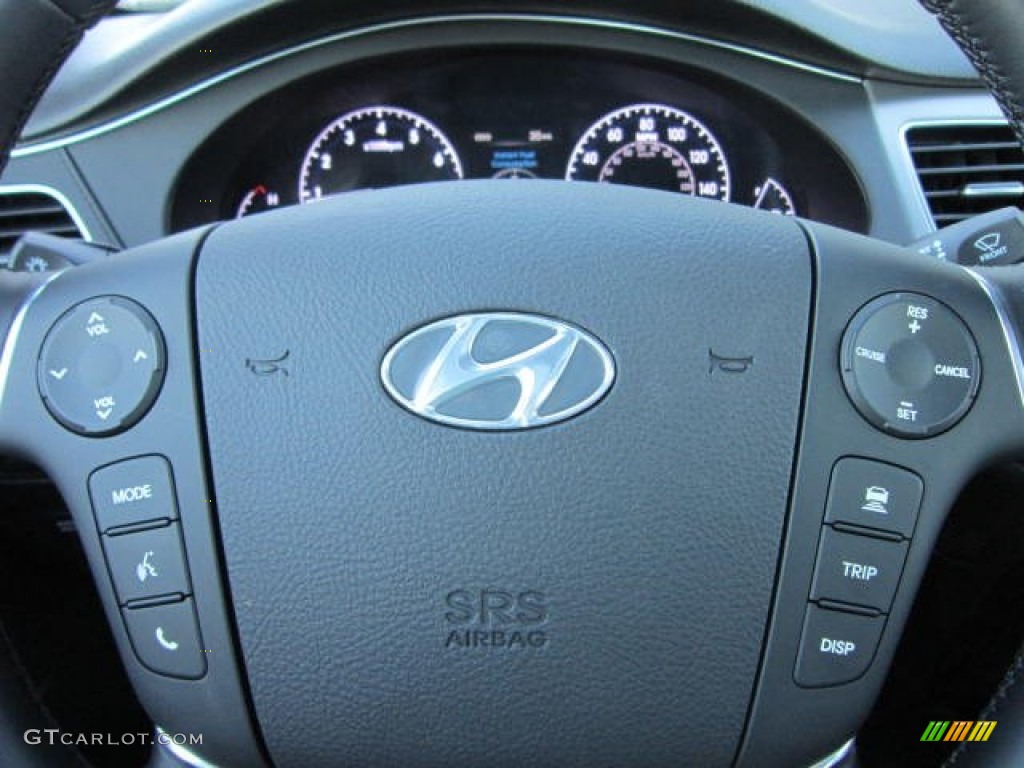 2012 Hyundai Genesis 5.0 R Spec Sedan Jet Black Steering Wheel Photo #76034592