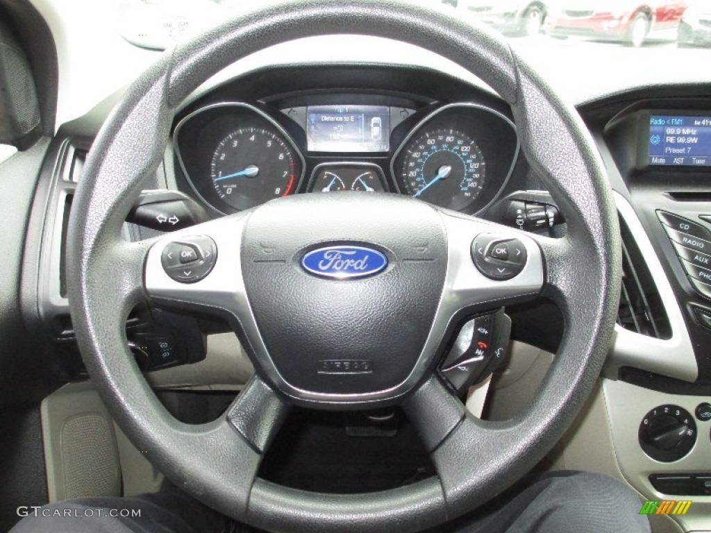 2012 Ford Focus SE 5-Door Stone Steering Wheel Photo #76034606