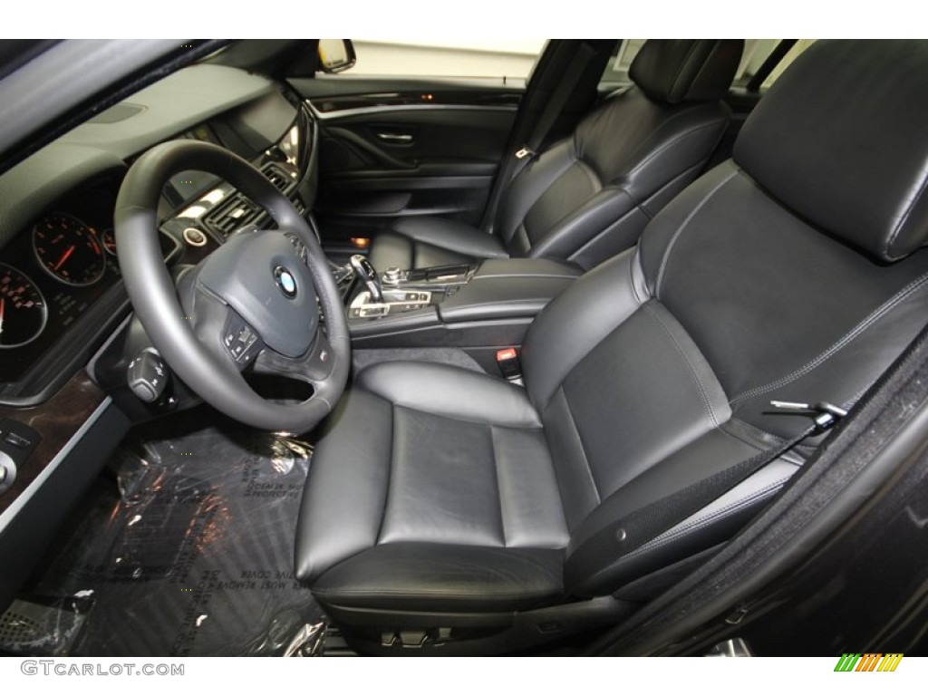 Black Interior 2012 BMW 5 Series 550i xDrive Sedan Photo #76037019