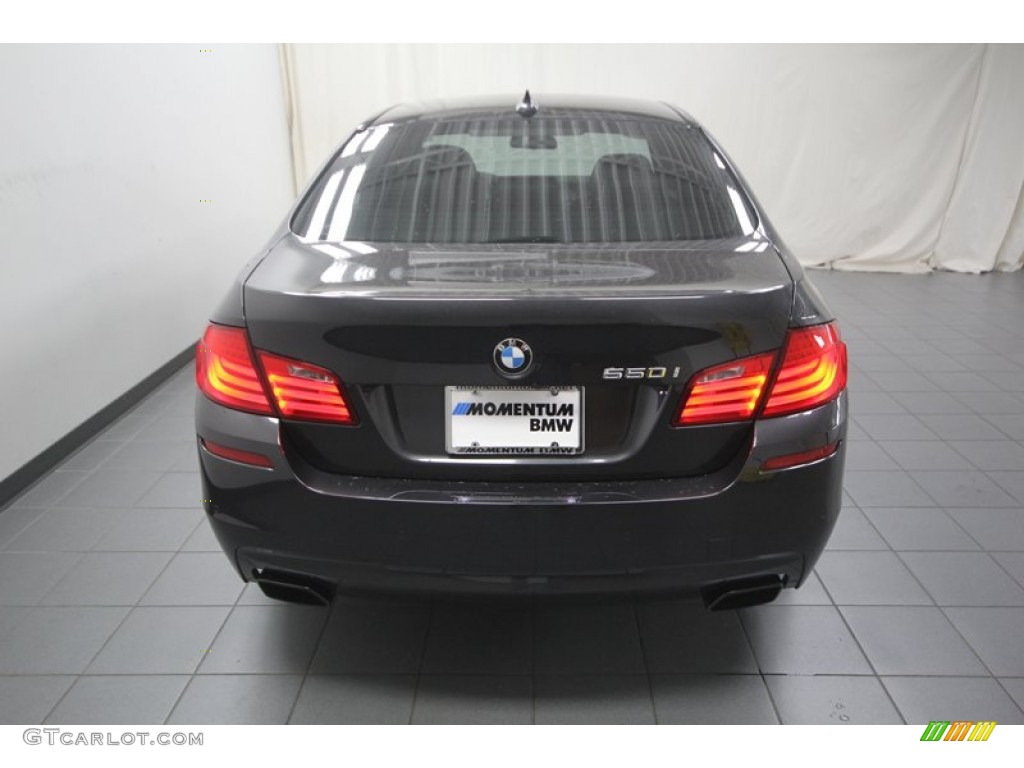 2012 5 Series 550i xDrive Sedan - Dark Graphite Metallic II / Black photo #12