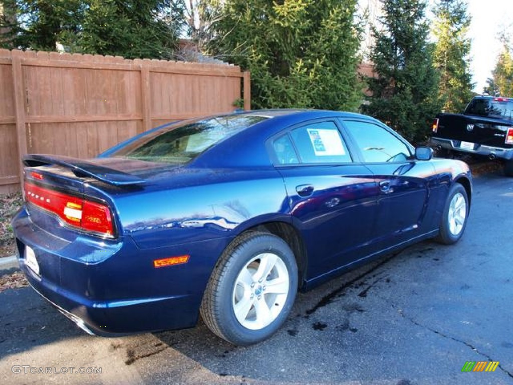 2013 Charger SXT - Jazz Blue / Black photo #3