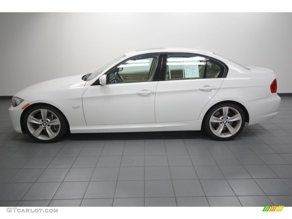 2009 3 Series 335i Sedan - Alpine White / Beige photo #2