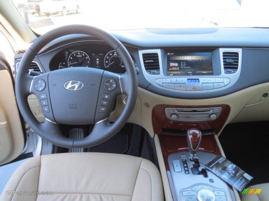 2013 Hyundai Genesis 3.8 Sedan Cashmere Dashboard Photo #76046103