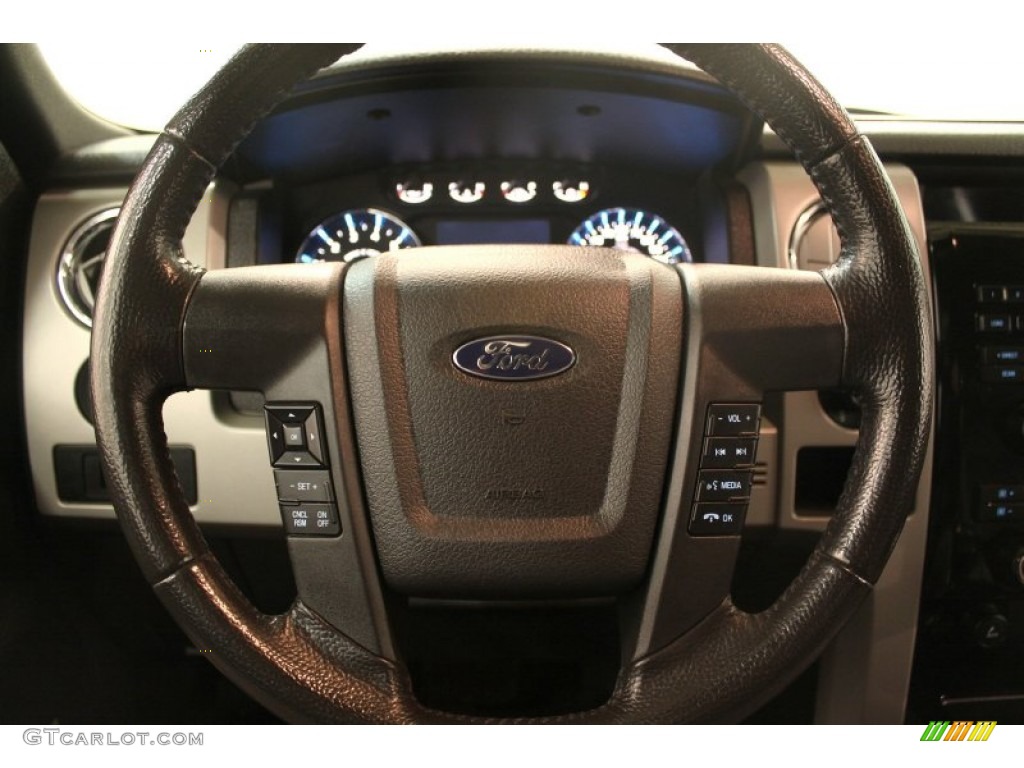 2011 Ford F150 FX4 SuperCrew 4x4 Black Steering Wheel Photo #76046409