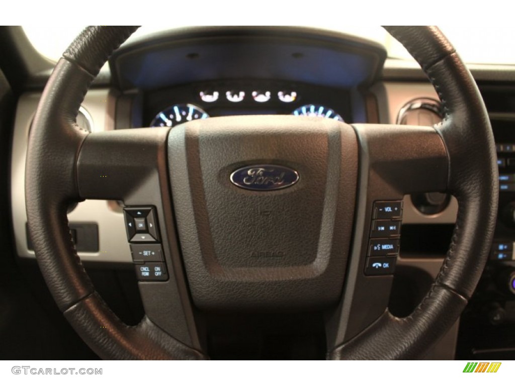 2011 Ford F150 FX4 SuperCrew 4x4 Black Steering Wheel Photo #76046736
