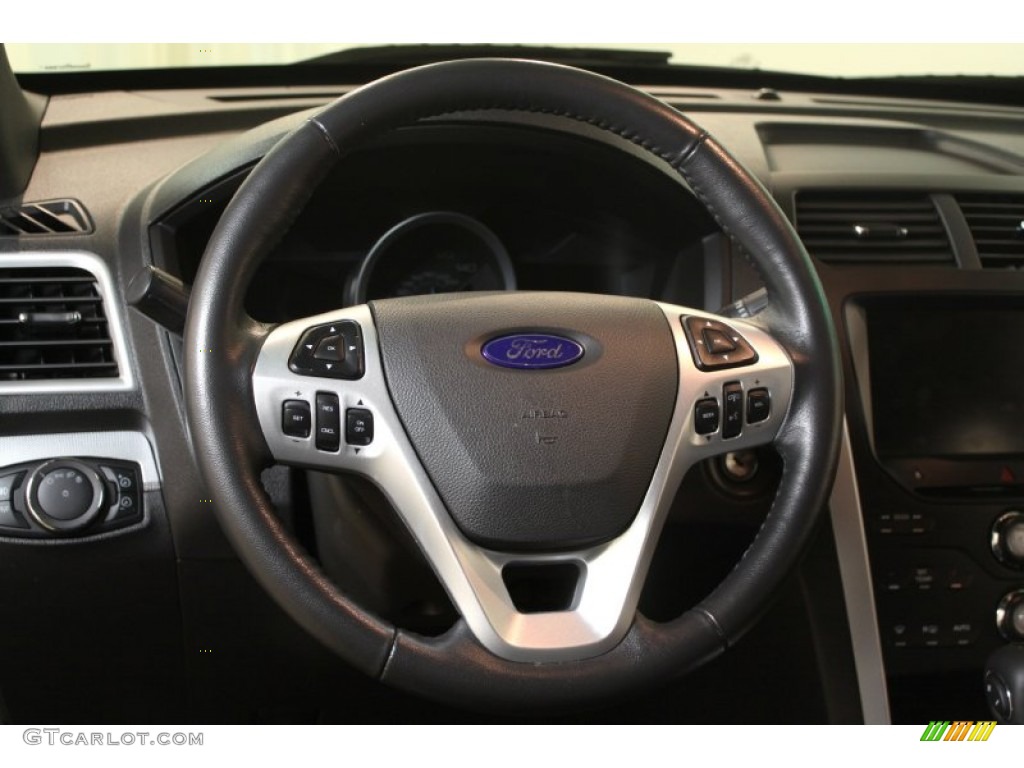 2012 Ford Explorer XLT 4WD Charcoal Black Steering Wheel Photo #76048122