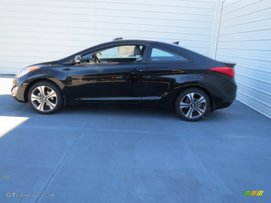 2013 Elantra Coupe SE - Black Noir Pearl / Gray photo #5