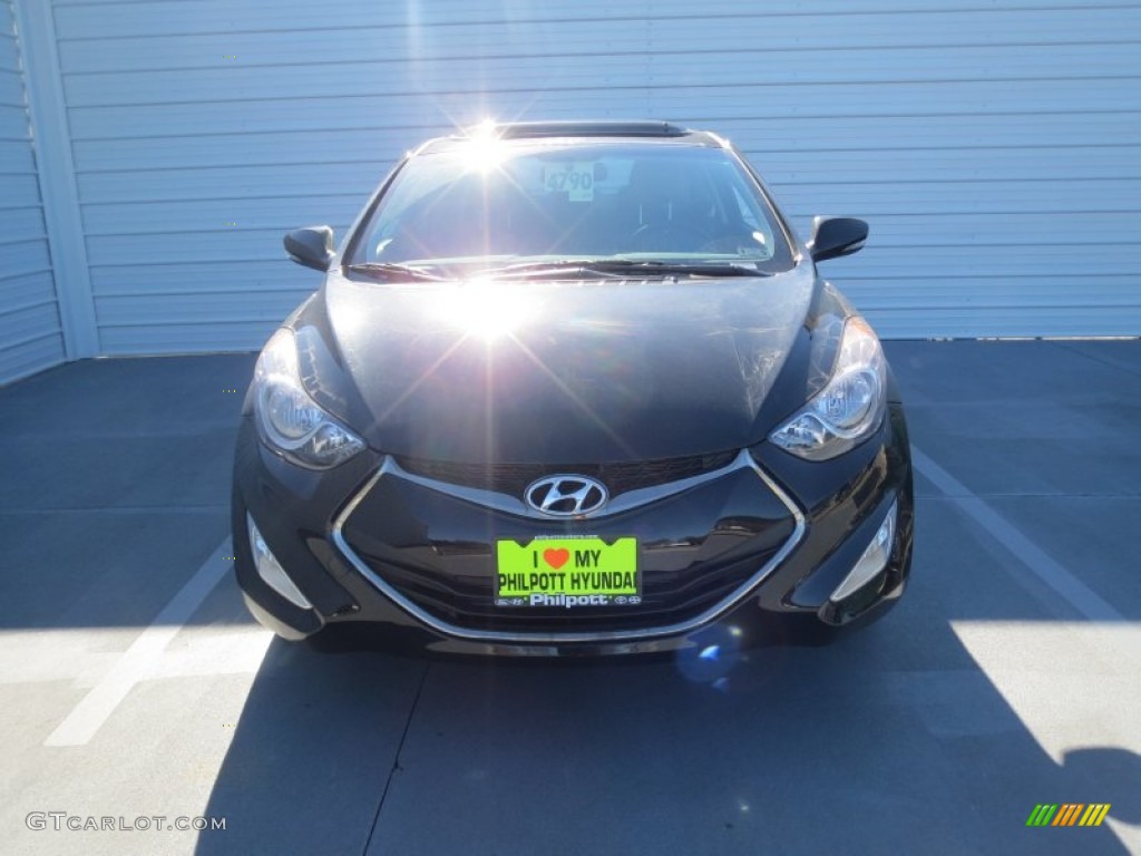 2013 Elantra Coupe SE - Black Noir Pearl / Gray photo #7