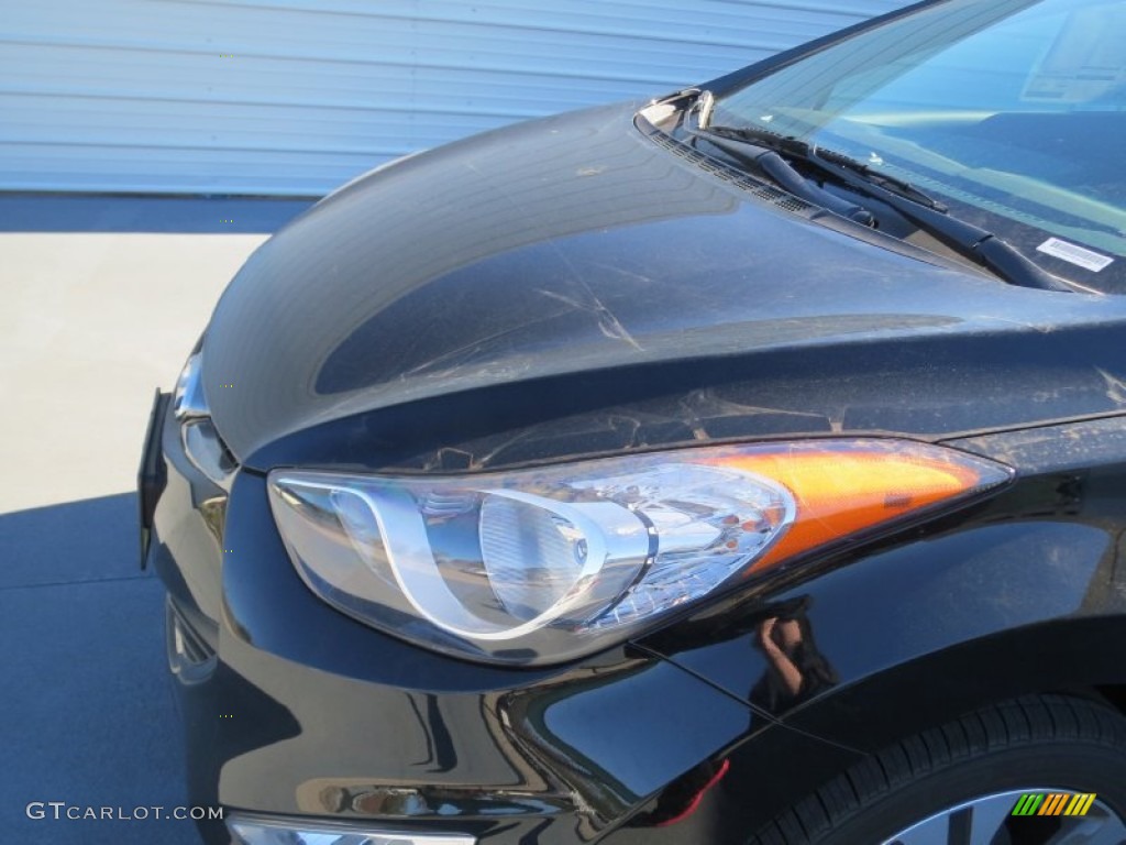 2013 Elantra Coupe SE - Black Noir Pearl / Gray photo #9