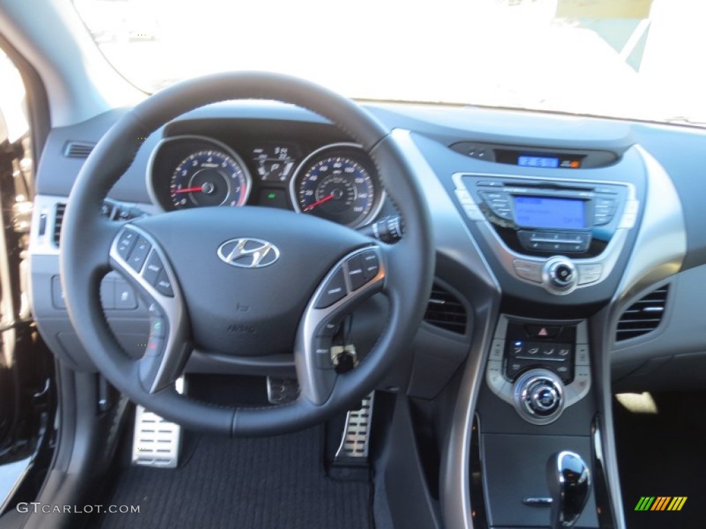 2013 Elantra Coupe SE - Black Noir Pearl / Gray photo #23