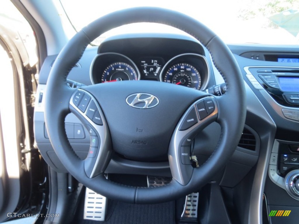 2013 Elantra Coupe SE - Black Noir Pearl / Gray photo #28