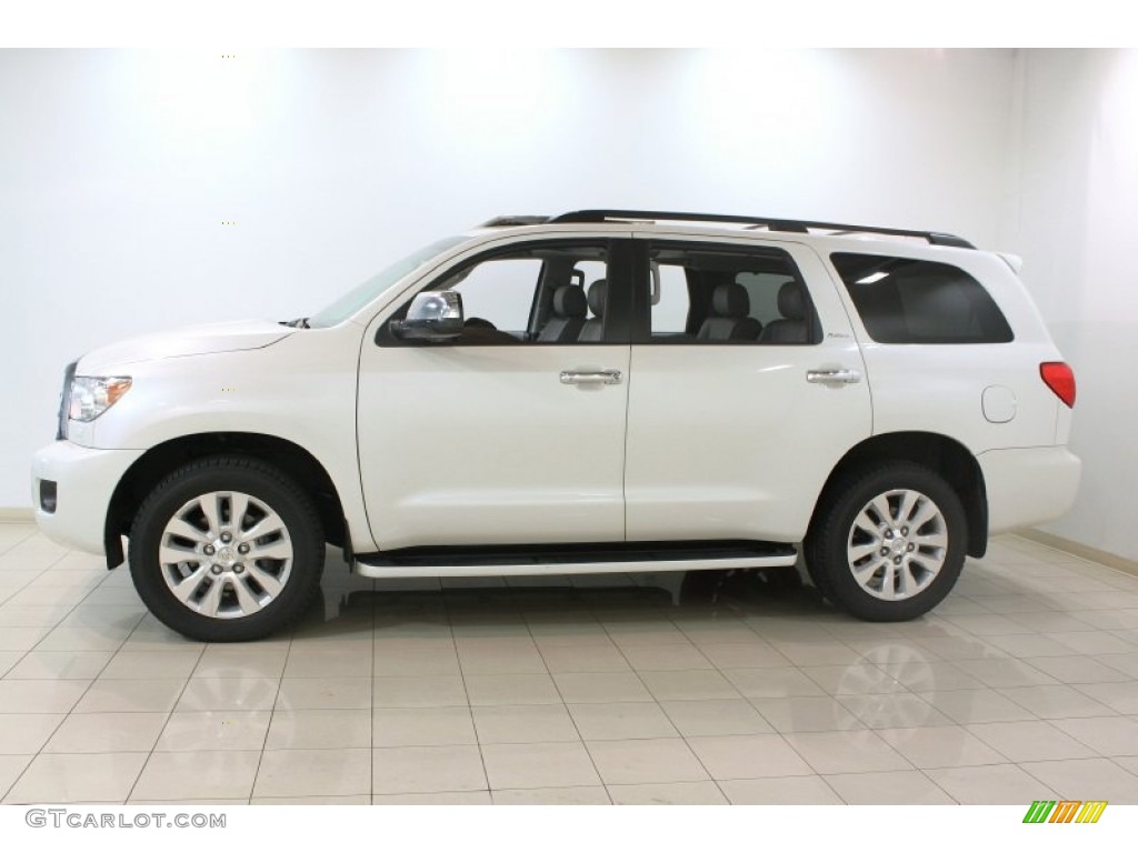 2012 Sequoia Platinum 4WD - Blizzard White Pearl / Graphite Gray photo #4