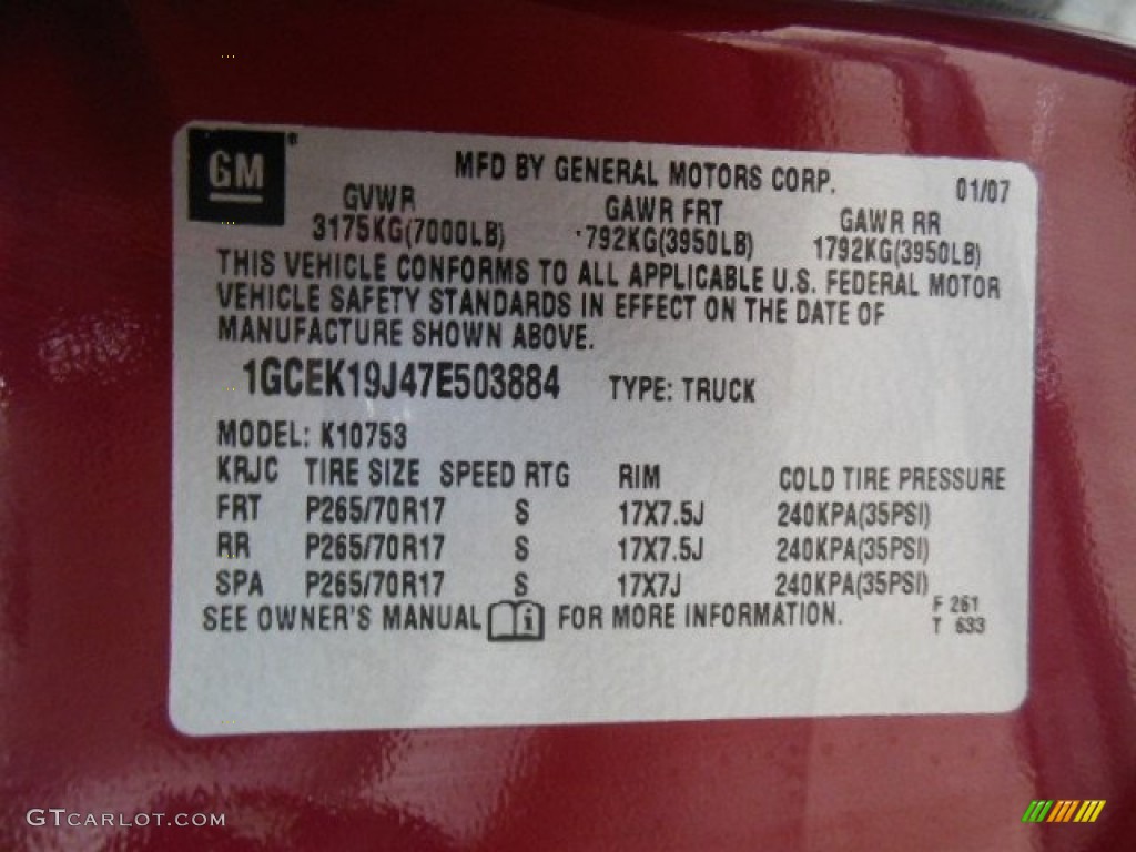 2007 Silverado 1500 LT Extended Cab 4x4 - Sport Red Metallic / Ebony Black photo #19
