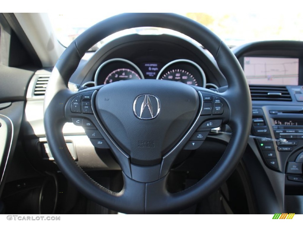2013 Acura TL SH-AWD Technology Ebony Steering Wheel Photo #76053951