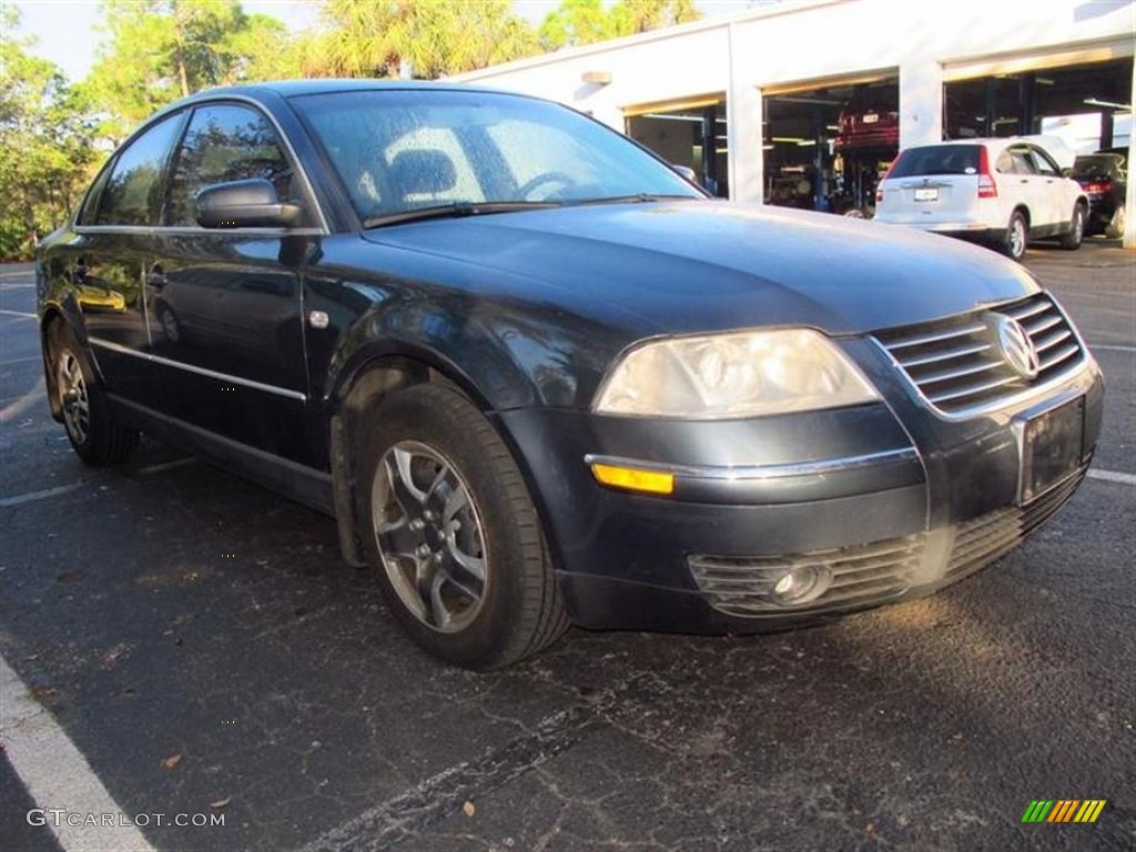 2002 Passat GLS Sedan - Blue Anthracite Pearl / Black photo #4